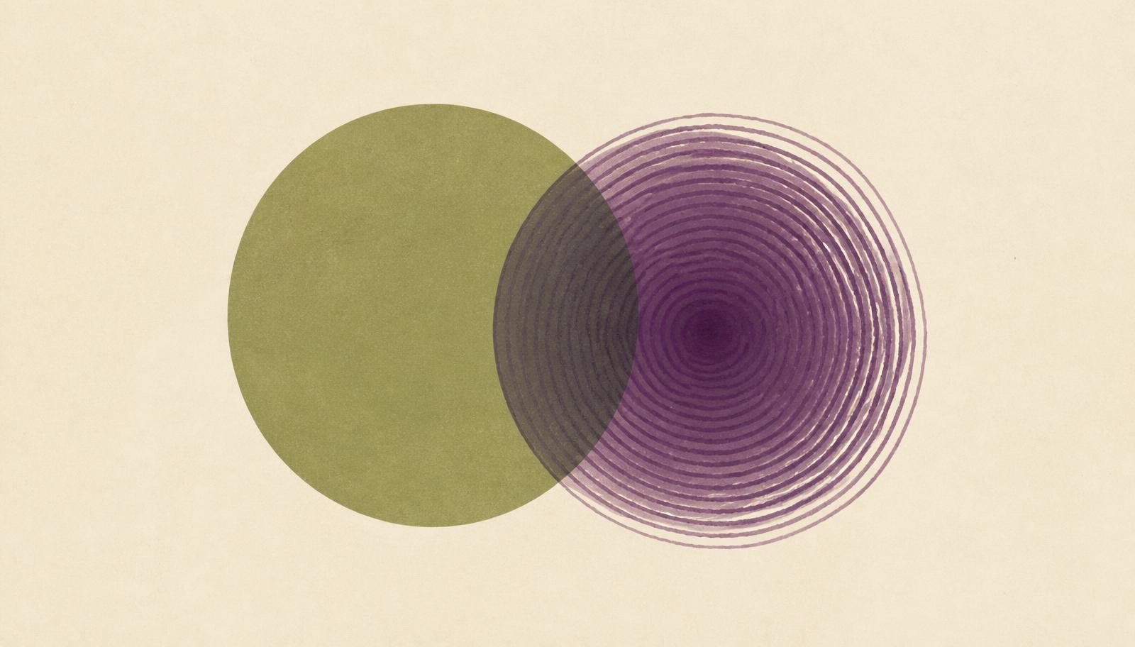 Deux cercles colorés qui se chevauchent