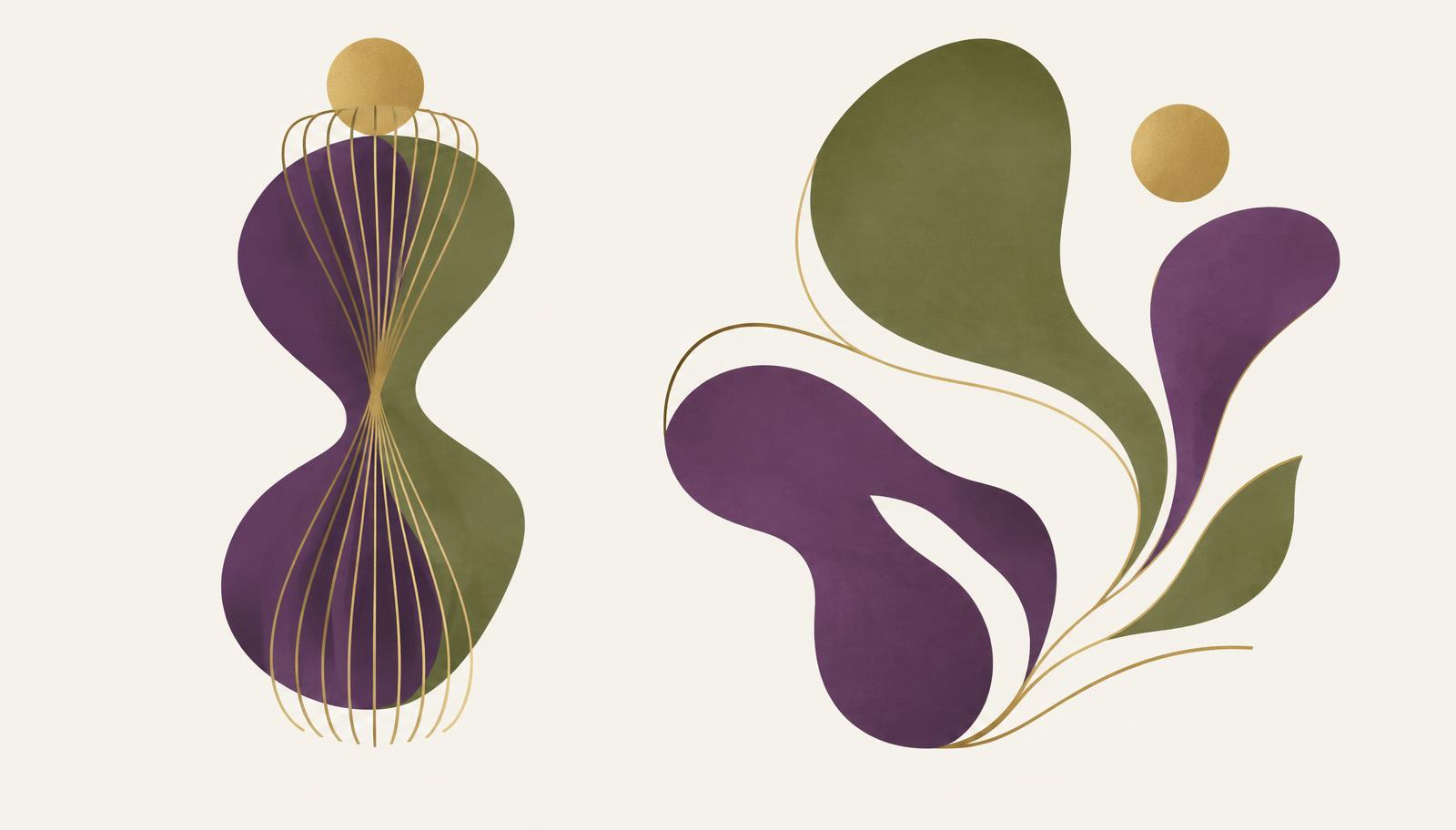 Illustration abstraite opposant une forme contrainte et une forme ouverte